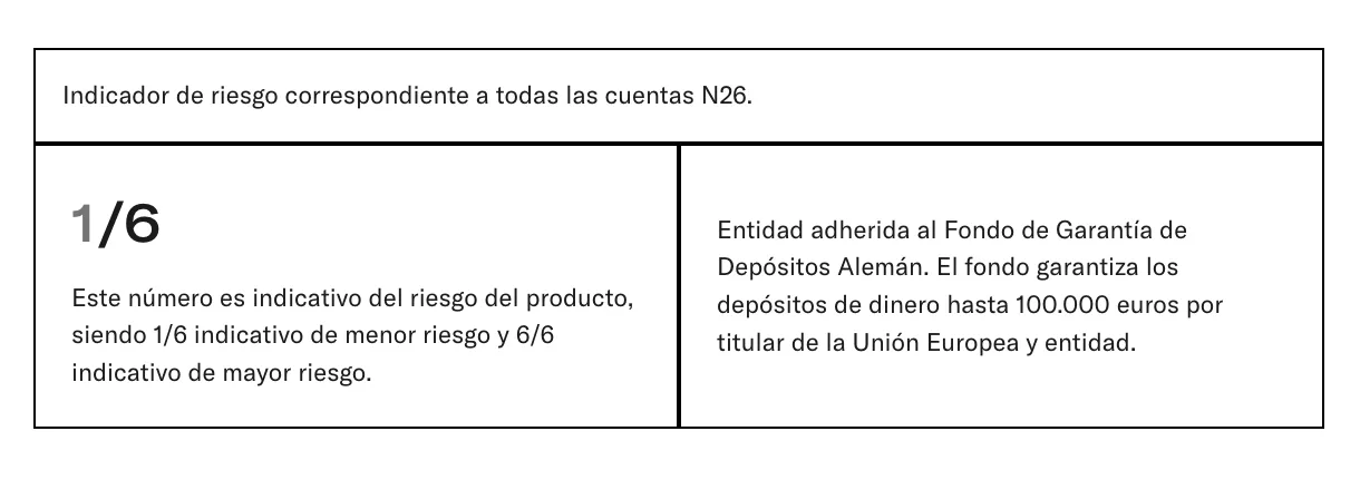 indicar riesgo N26